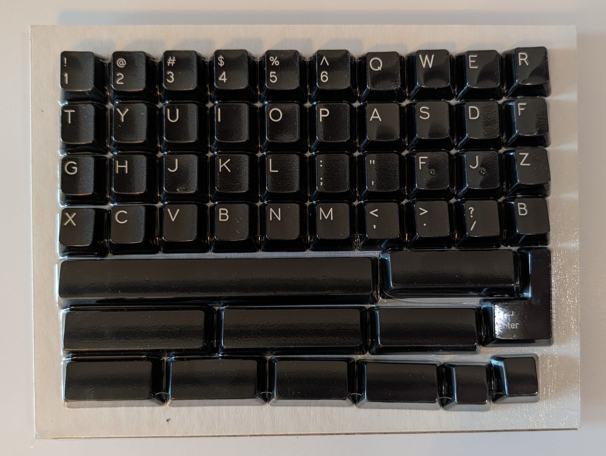 Mechanical keyboard keycaps on a white background